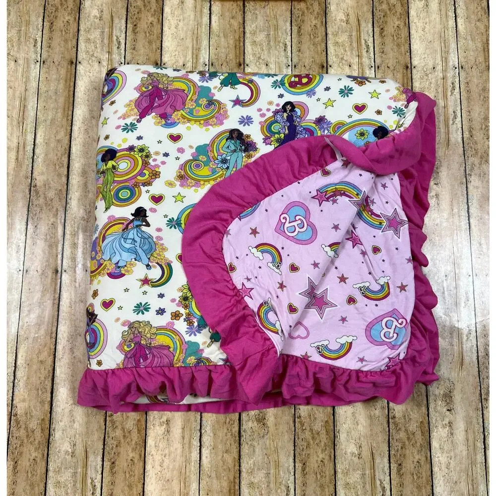 Posh Peanut Groovy Barbie Star Power Luxe Patoo Bamboo Blanket 60x60